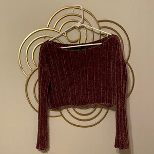 Forever 21 Maroon Ribbed Crop Top